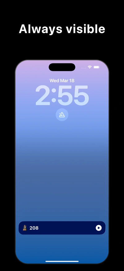 True Metronome Live Activity on iPhone Lock Screen